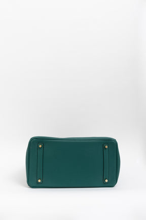 Malachite Clemence 35 Birkin Bag