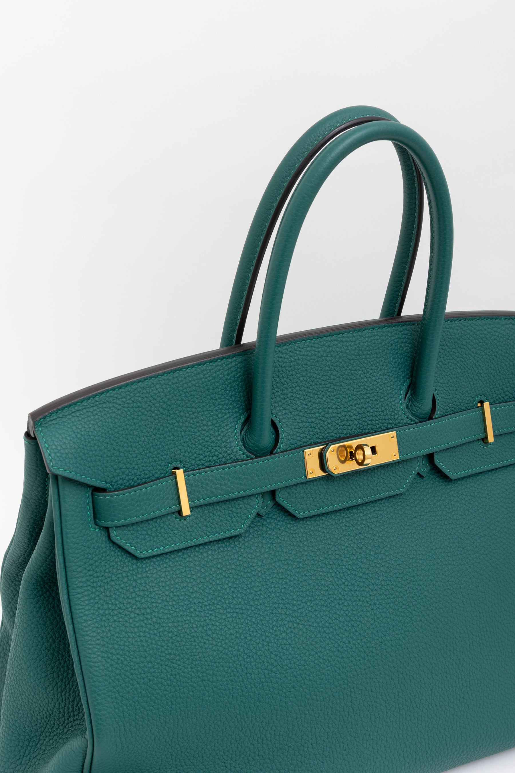 Malachite Clemence 35 Birkin Bag