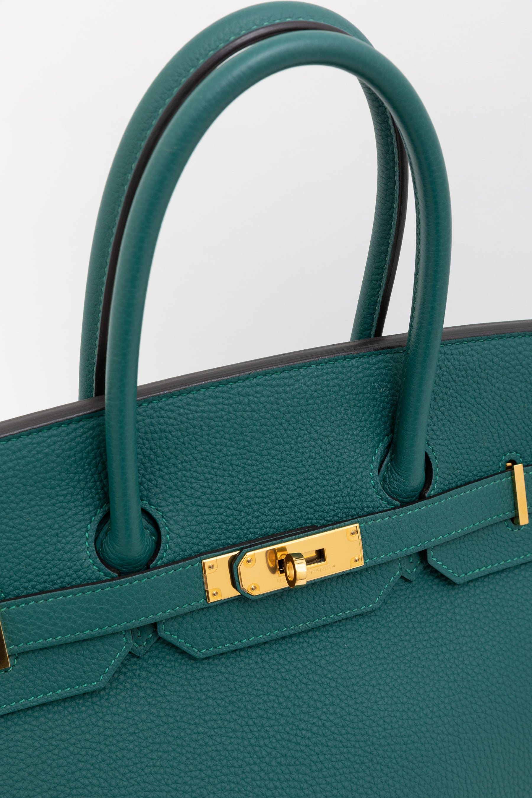 Malachite Clemence 35 Birkin Bag