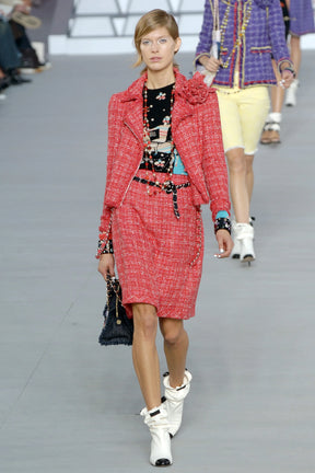 06P Tweed Fringe Mini Skirt
