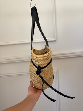 Isabel Marant Cadix Medium Basket Bag Natural Black