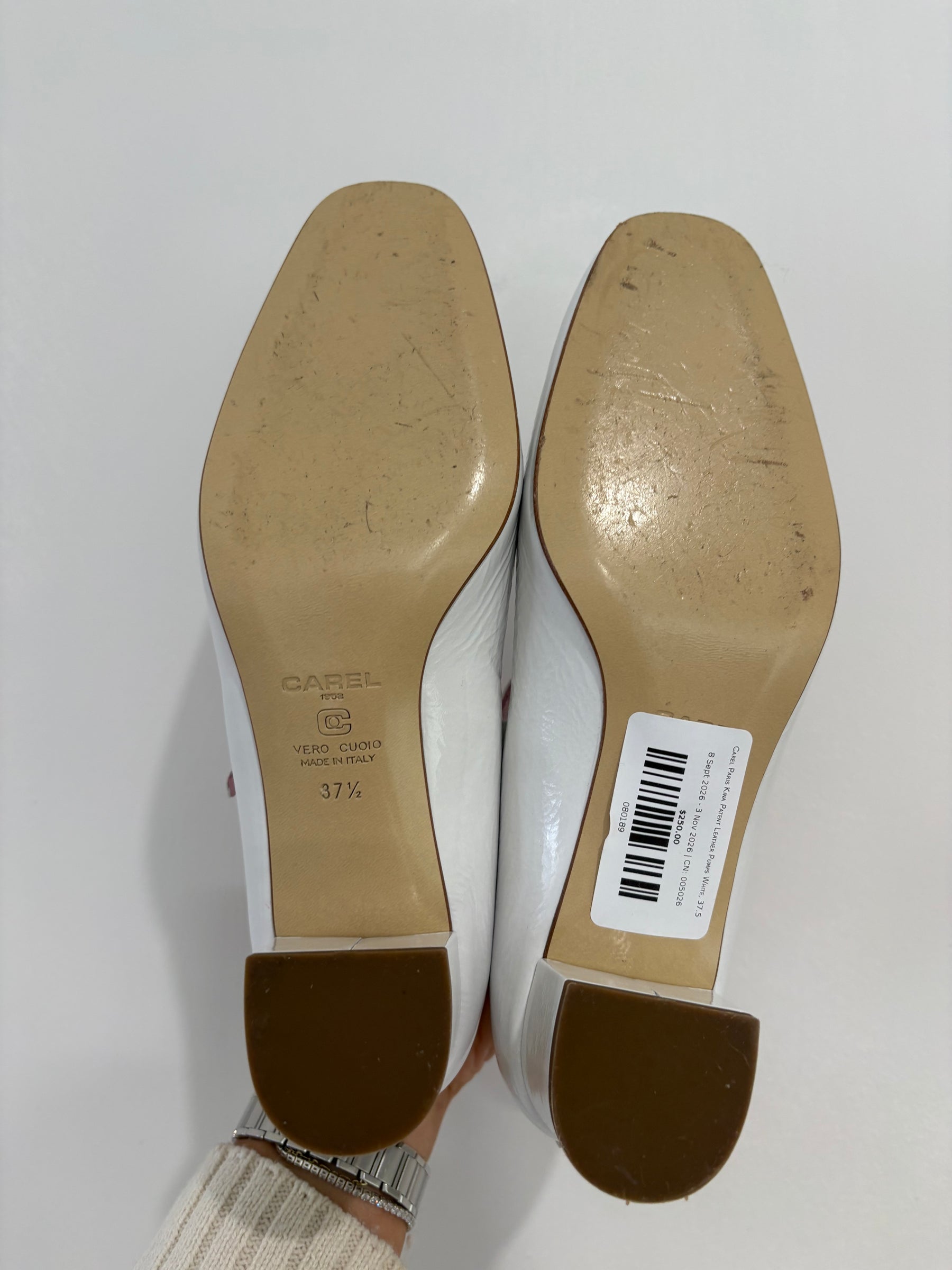 Carel Paris Kina Patent Leather Pumps White, 37.5