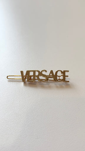 Versace Gold Logo Hair Clip