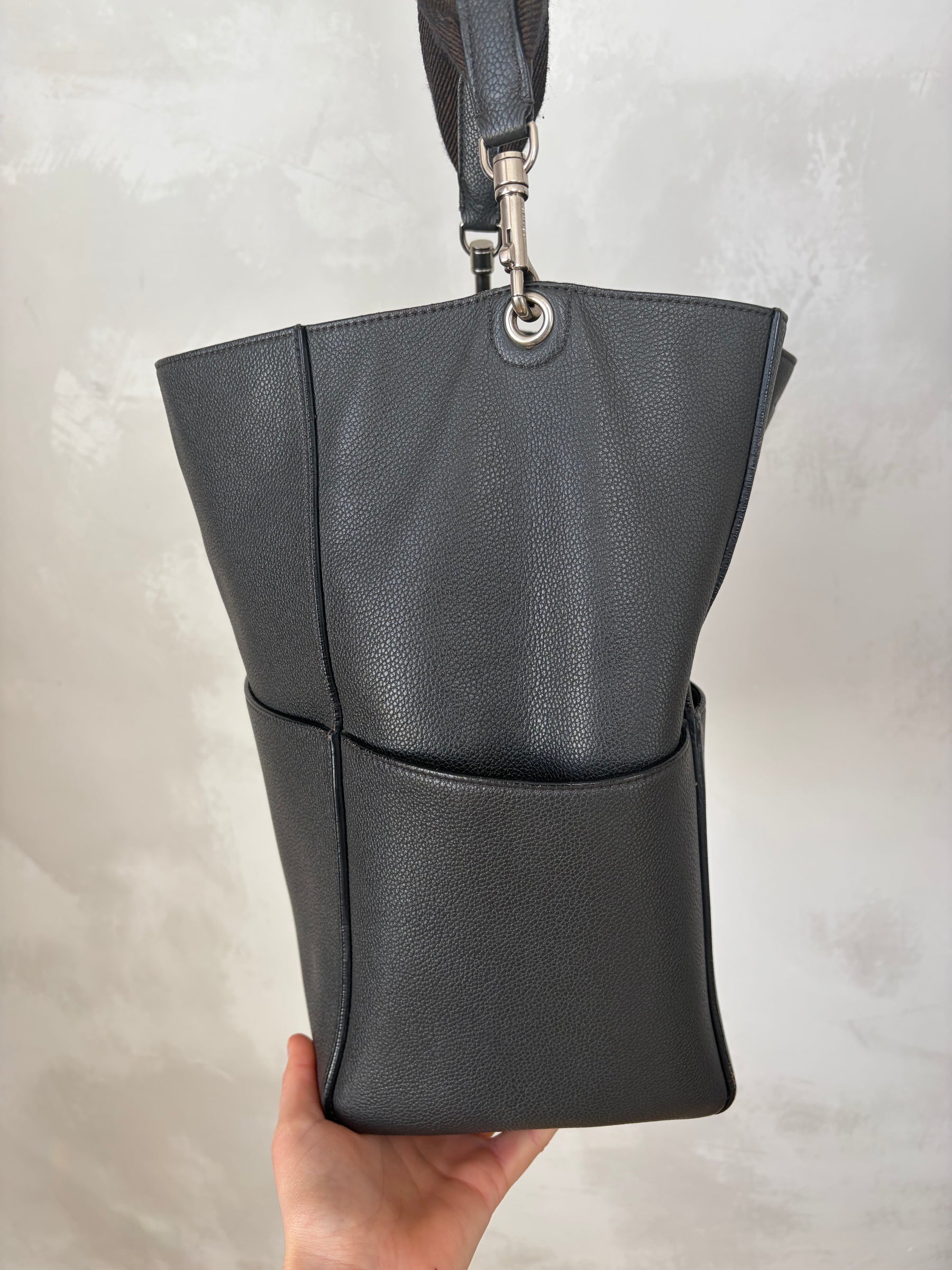 Celine Sangle Bucket Bag Charcoal