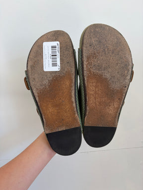 Isabel Marant Sage Python Embosses Leather Rivet Slides, 38