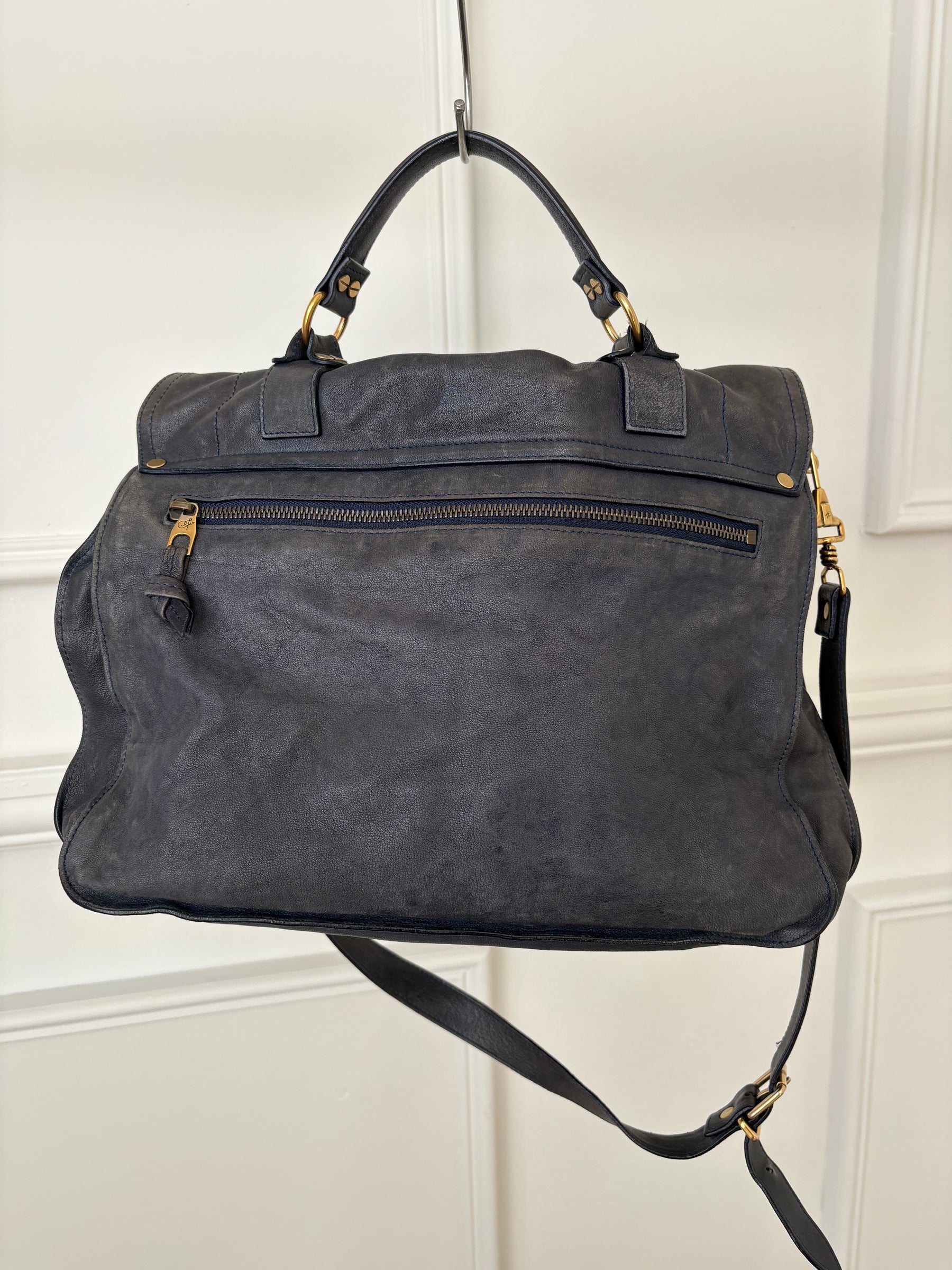 Proenza PS1 Leather Satchel Bag In Carbon