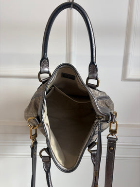 Louis Vuitton Grey and Silver Platine Monogram Mini Lin Bersace Bag