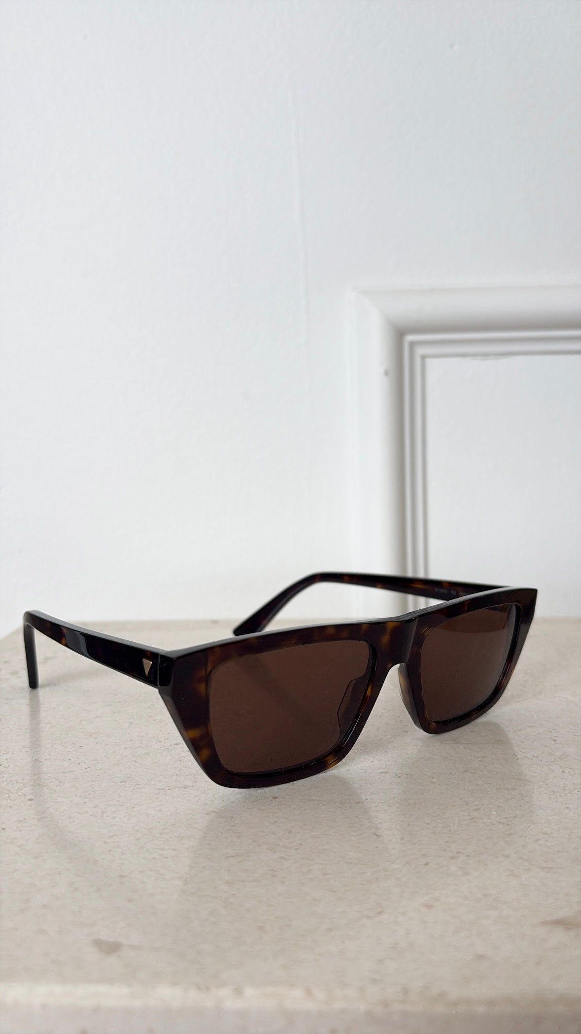 Bottega Veneta Tortoiseshell Flat Top Sunglasses