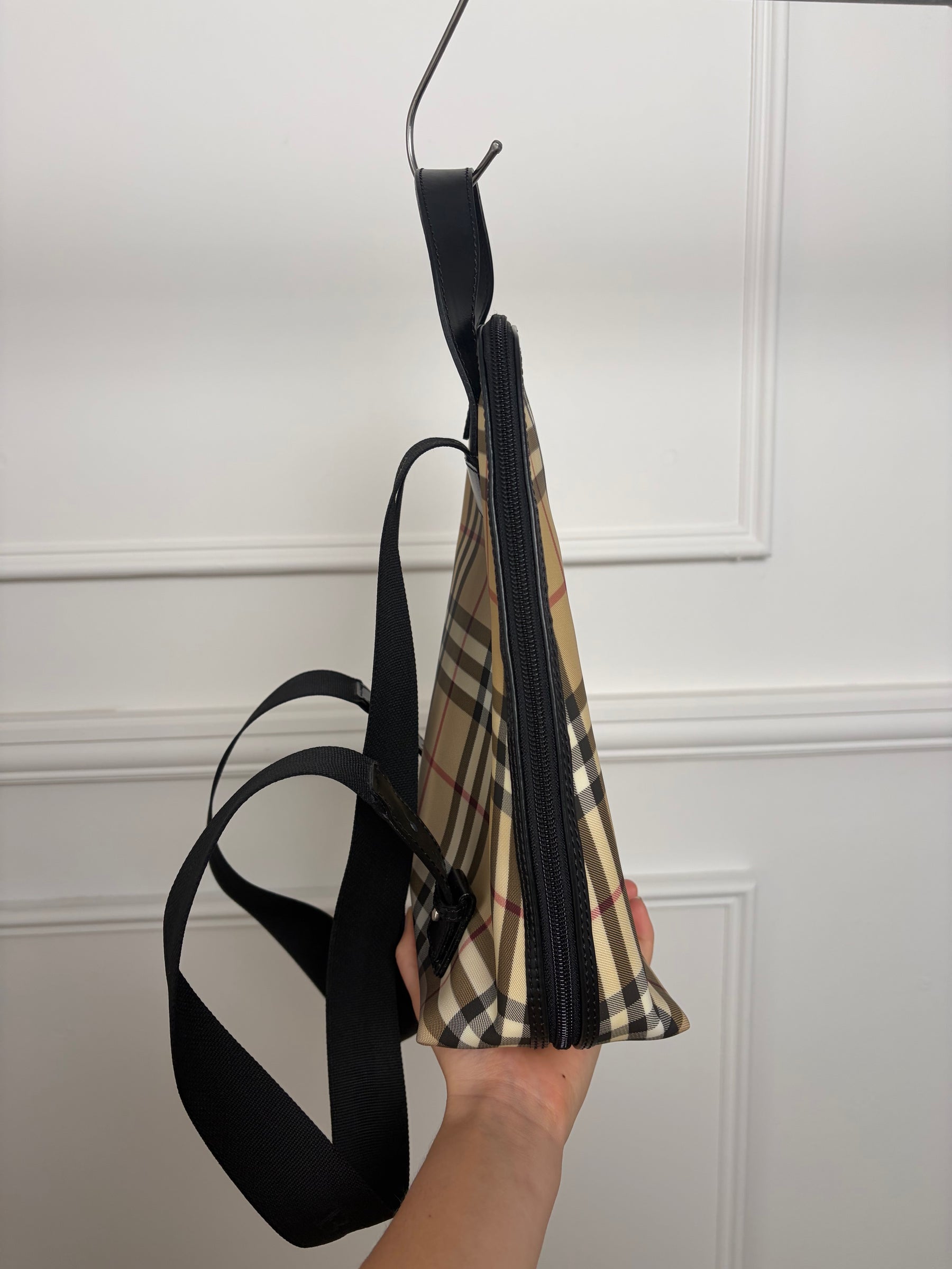 Burberry Coated Canvas Checked Backpack