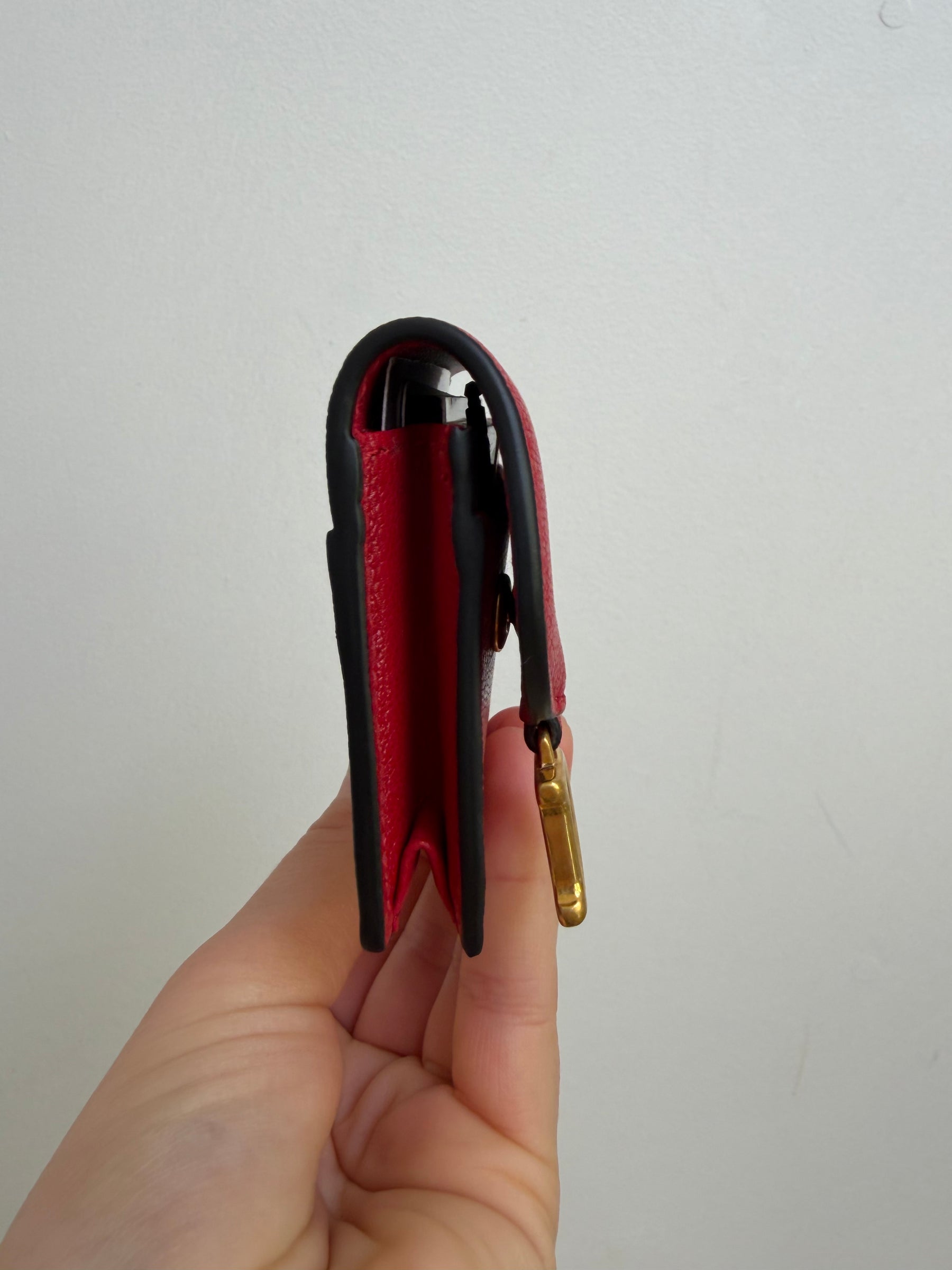 Dior Saddle Bloom Card Holder Red