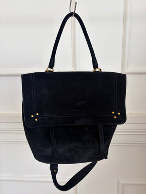 Jerome Dreyfuss Navy Suede Satchel Bag