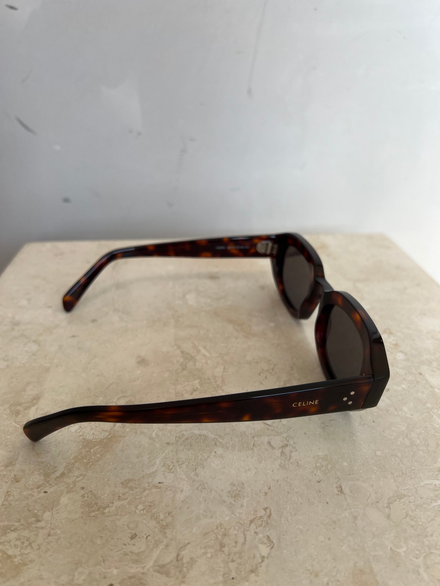 Celine Tortoiseshell Oval Sunglasses