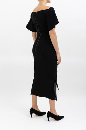 V Neck Ruched Fold Dress