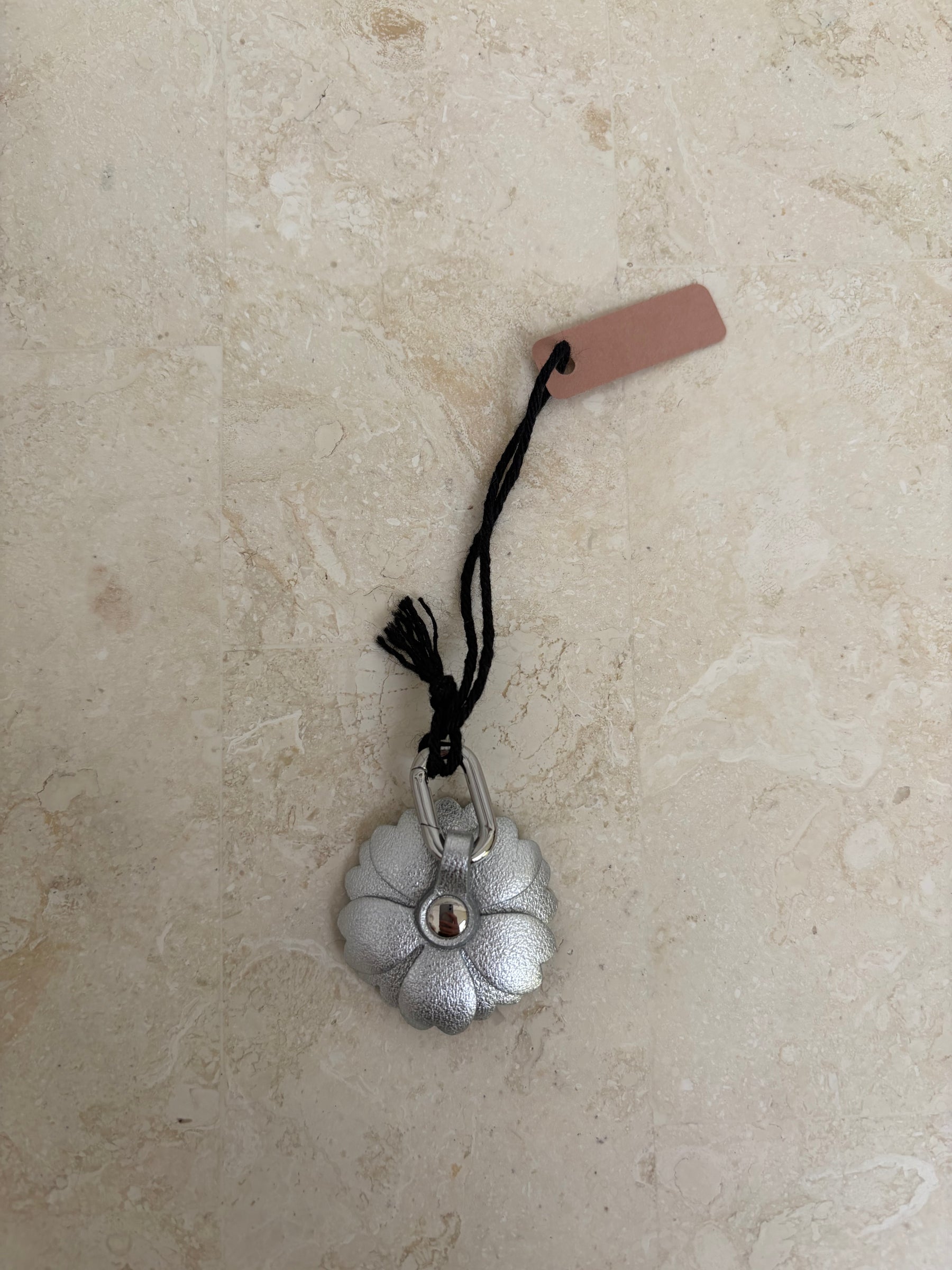 Miu Miu Silver Leather Flower Micro Trick Charm