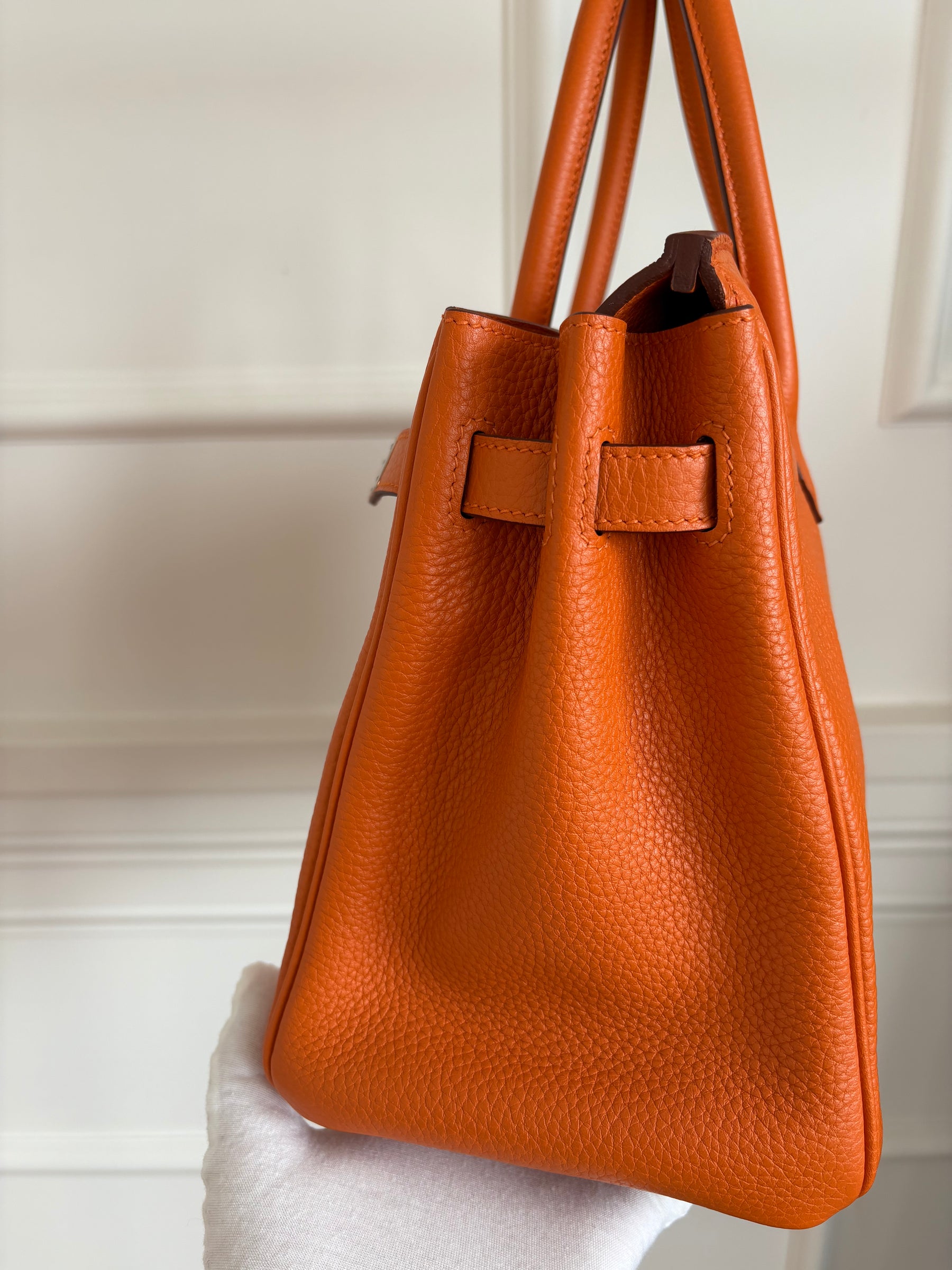 Hermès Birkin 30 Orange Taurillon Clemence Leather With Paladium Hardware