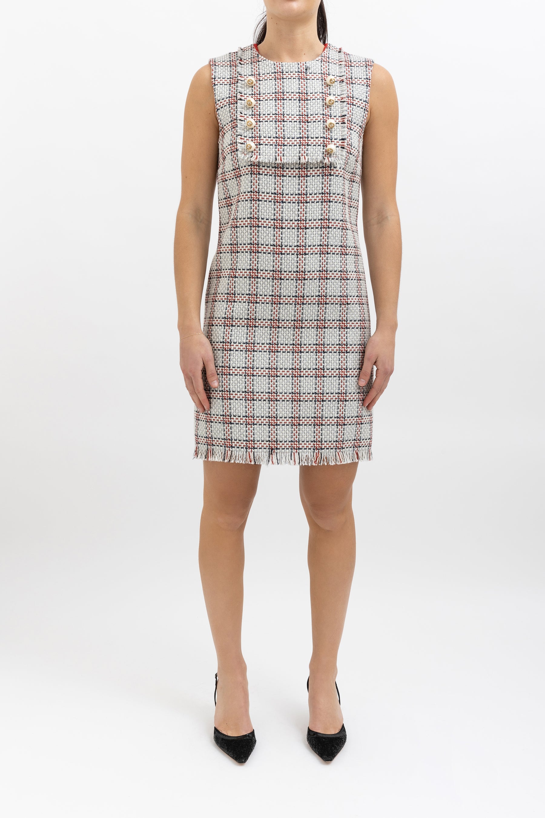 Checked Tweed Dress