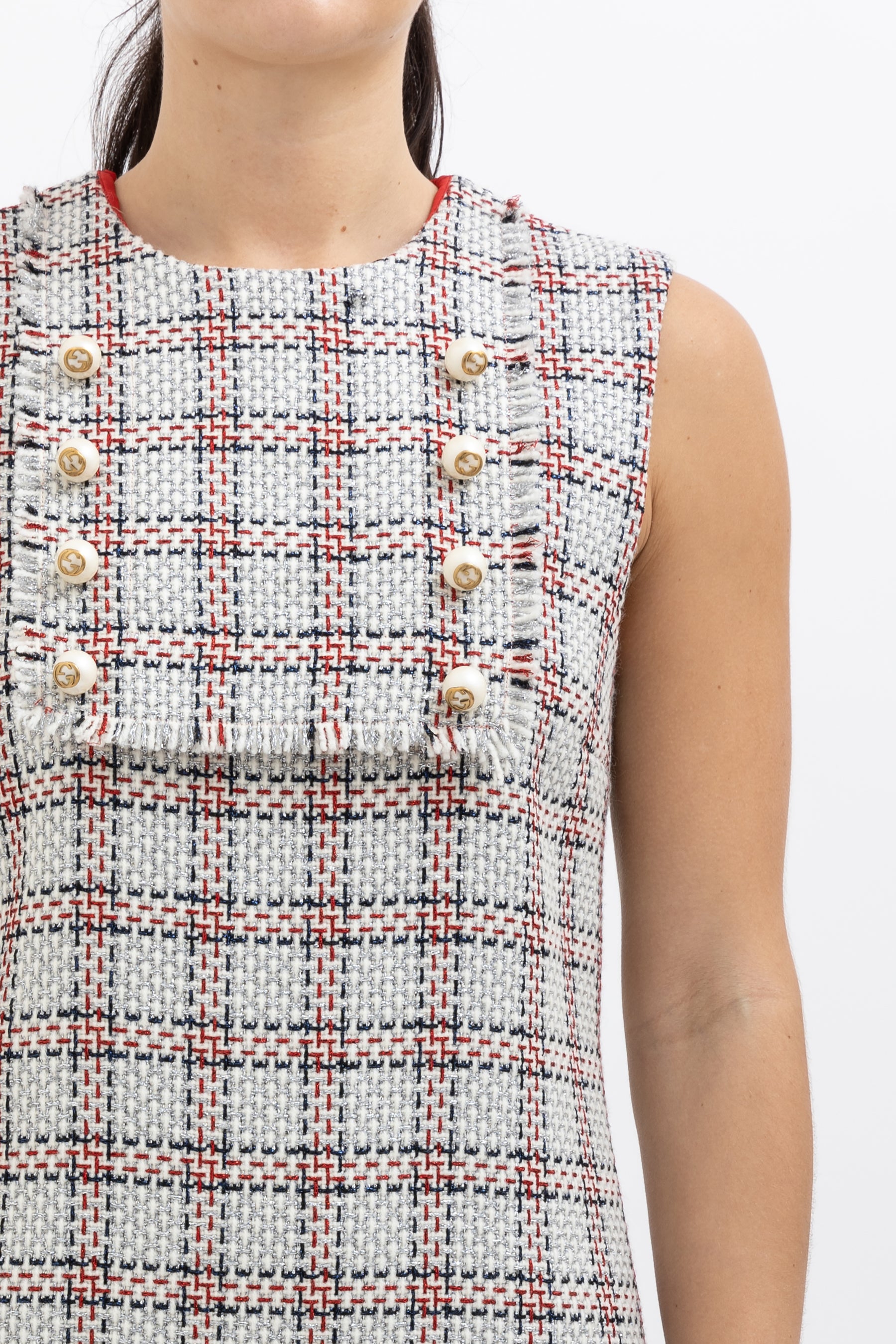 Checked Tweed Dress