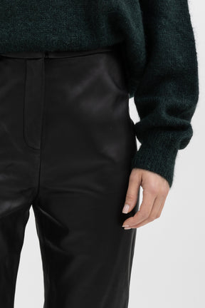 Longerline Leather Shorts