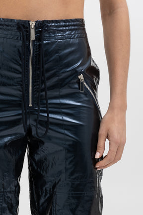 Zip Detail Coated Pants