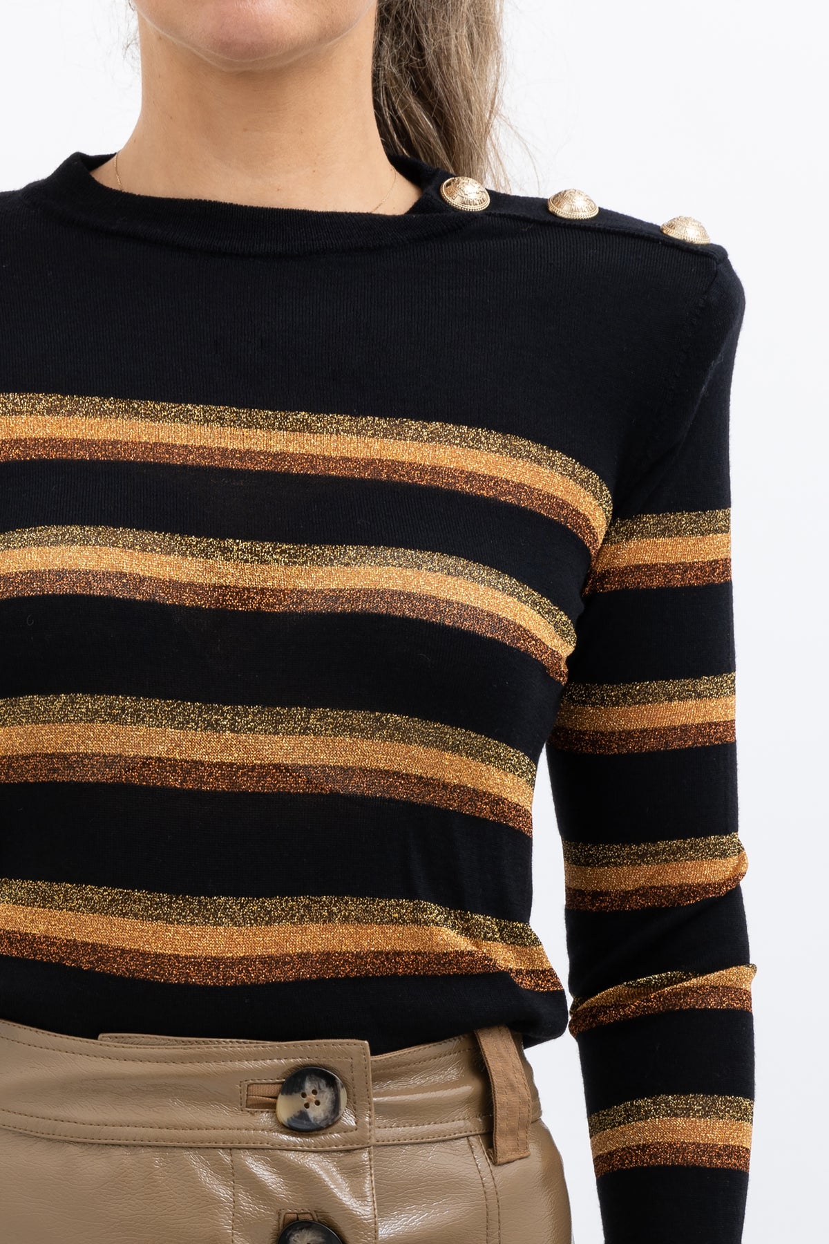 Lurex Striped Wool Sweater