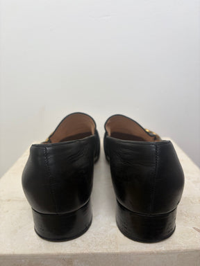 Gucci Black Leather Marmont Loafer, 41