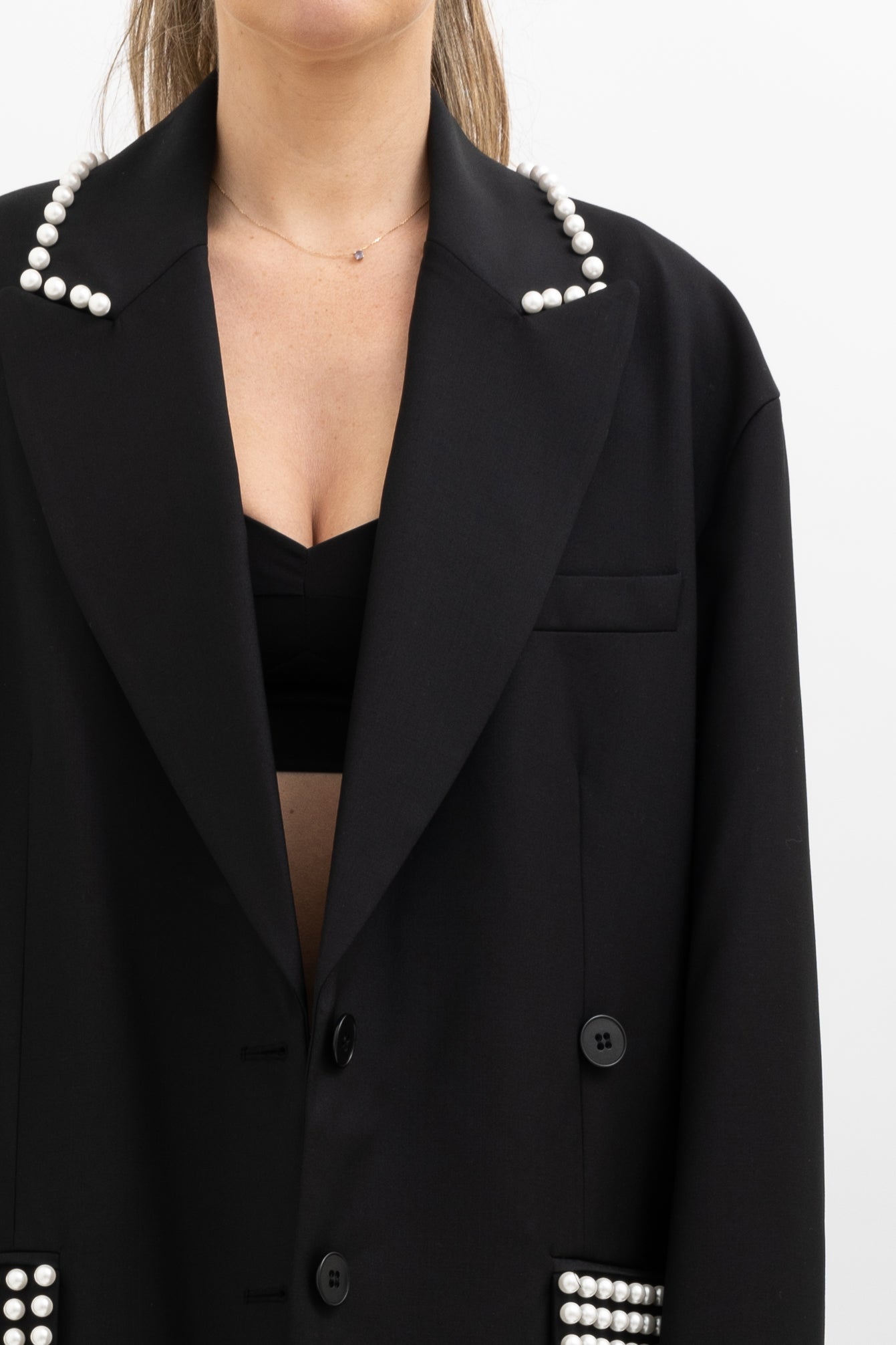 Liam Pearl Embellished Blazer