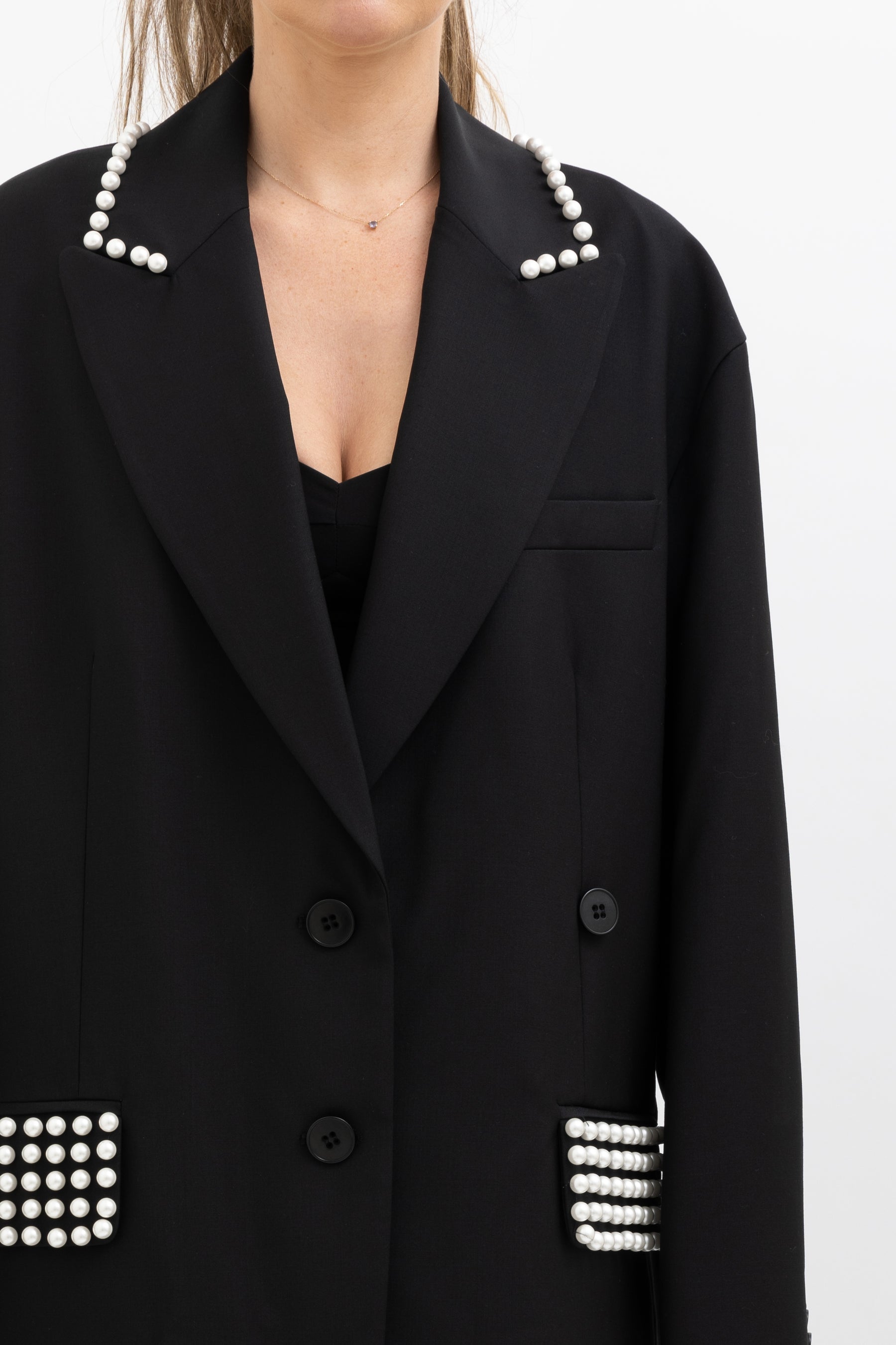 Liam Pearl Embellished Blazer