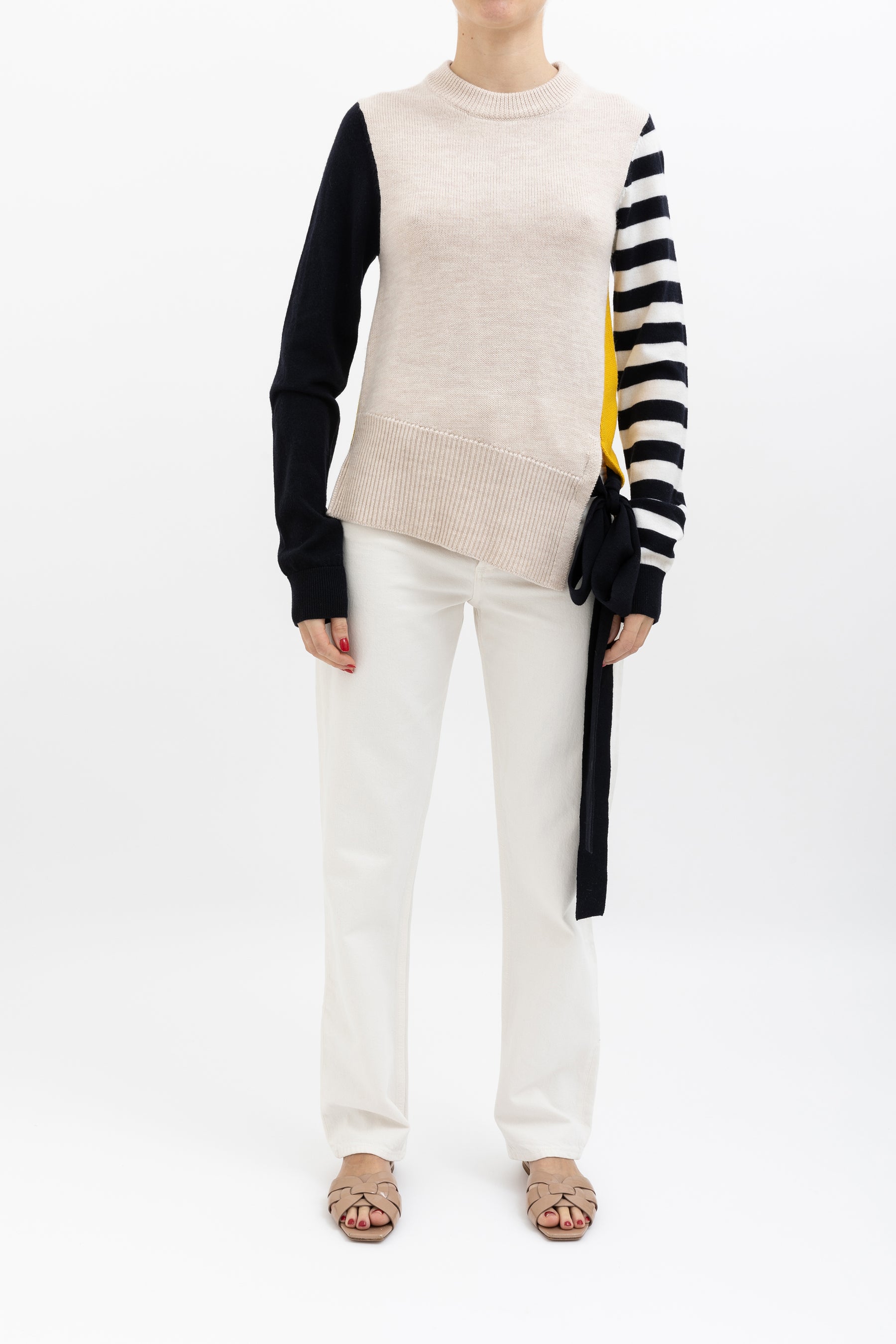 Striped Colour Block Knit Top