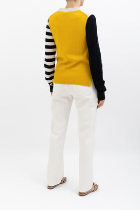Striped Colour Block Knit Top