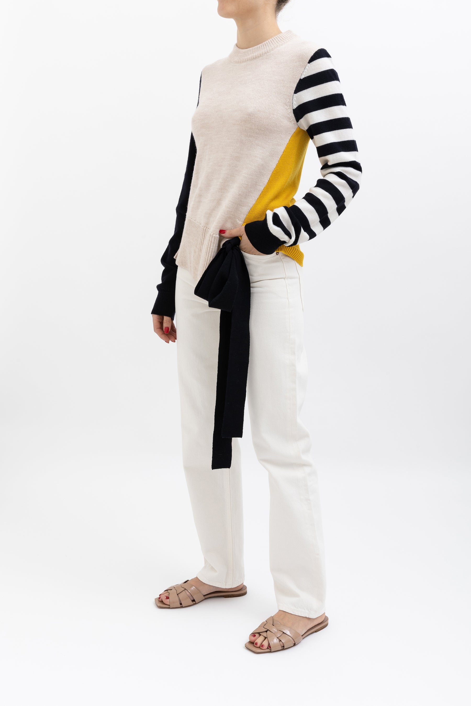 Striped Colour Block Knit Top
