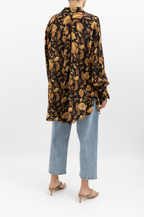 Oversized Floral Silk Shirt