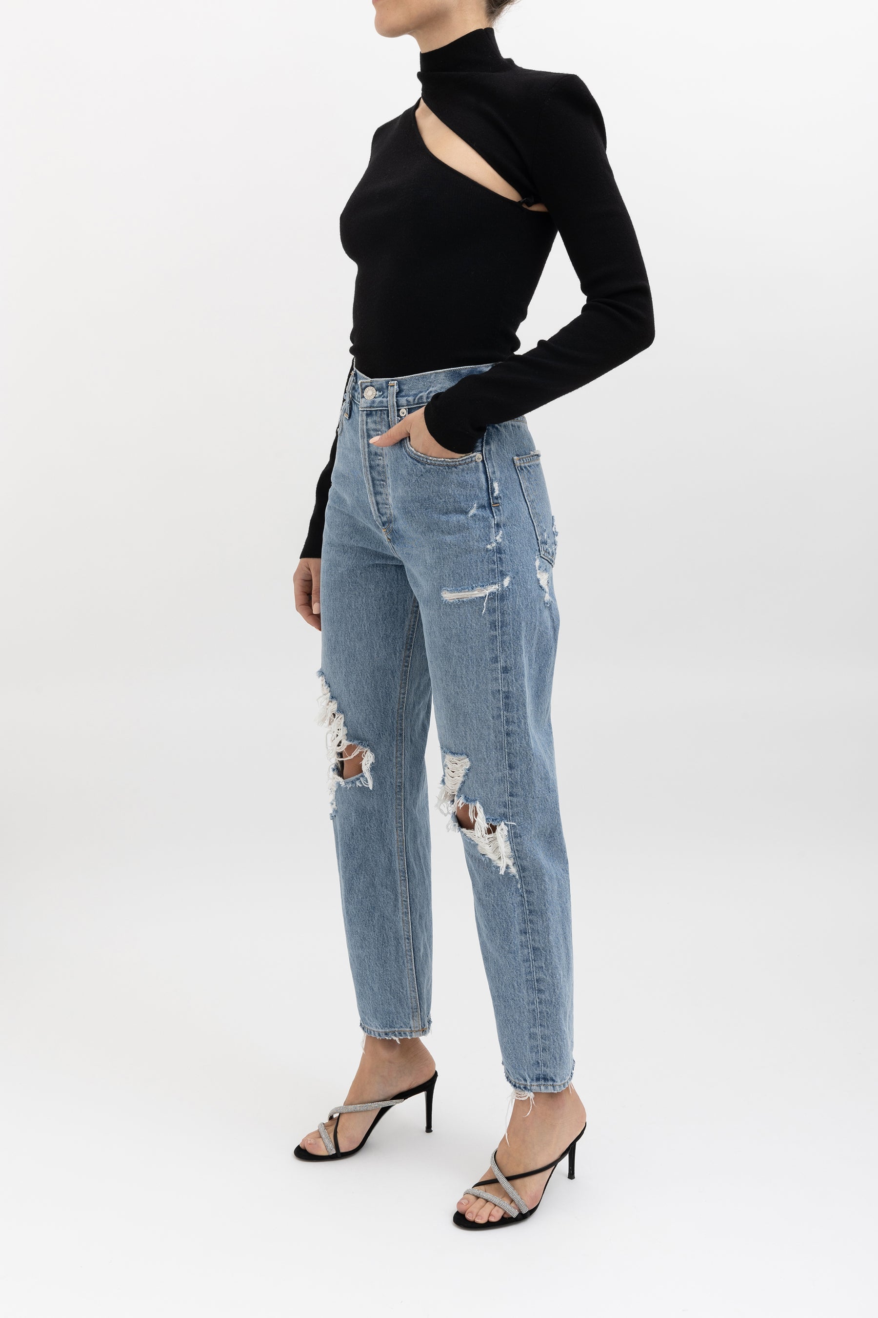 Asymmetric Cut Out Knit Top