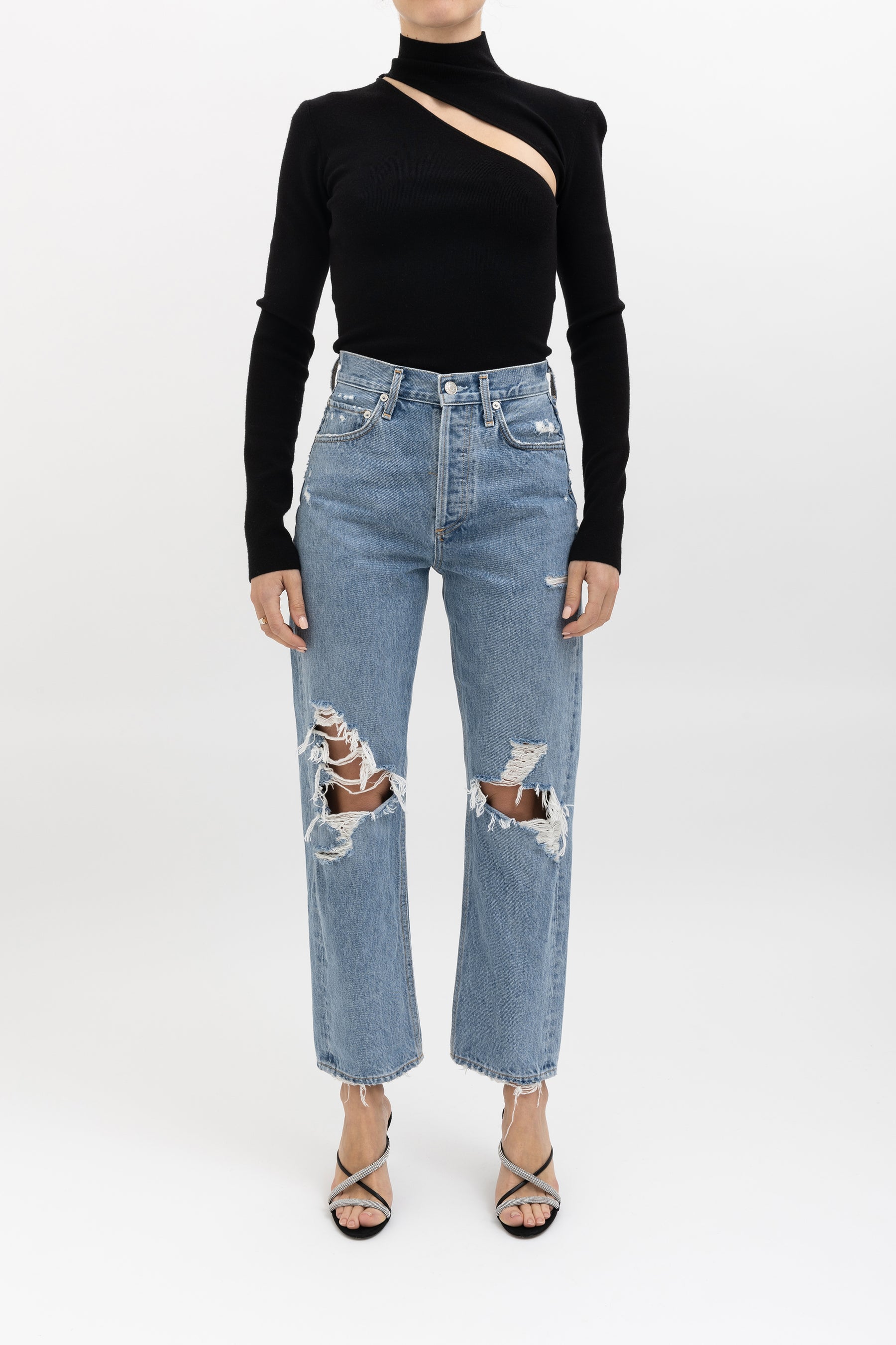 Asymmetric Cut Out Knit Top