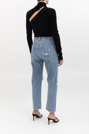 Asymmetric Cut Out Knit Top