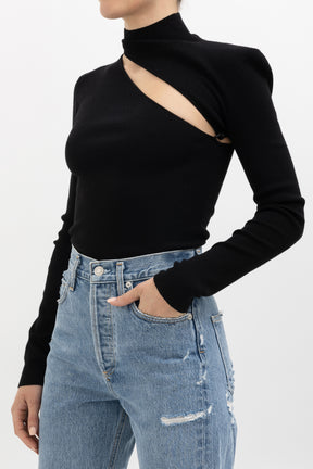 Asymmetric Cut Out Knit Top