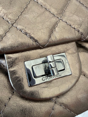 Chanel Pewter Crinkle Leather Reissue 2.55 Flap