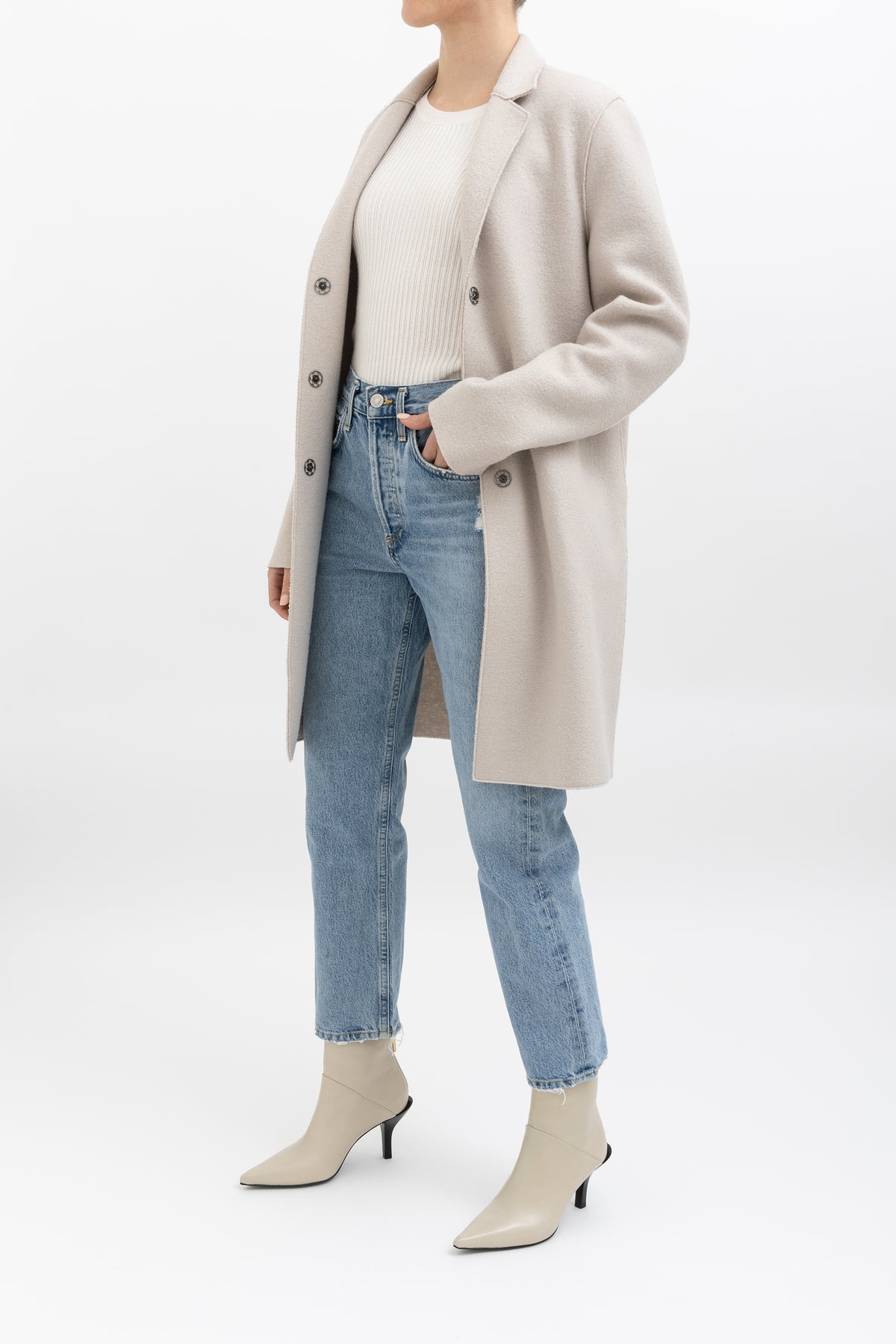 Cocoon Pressed Wool Coat