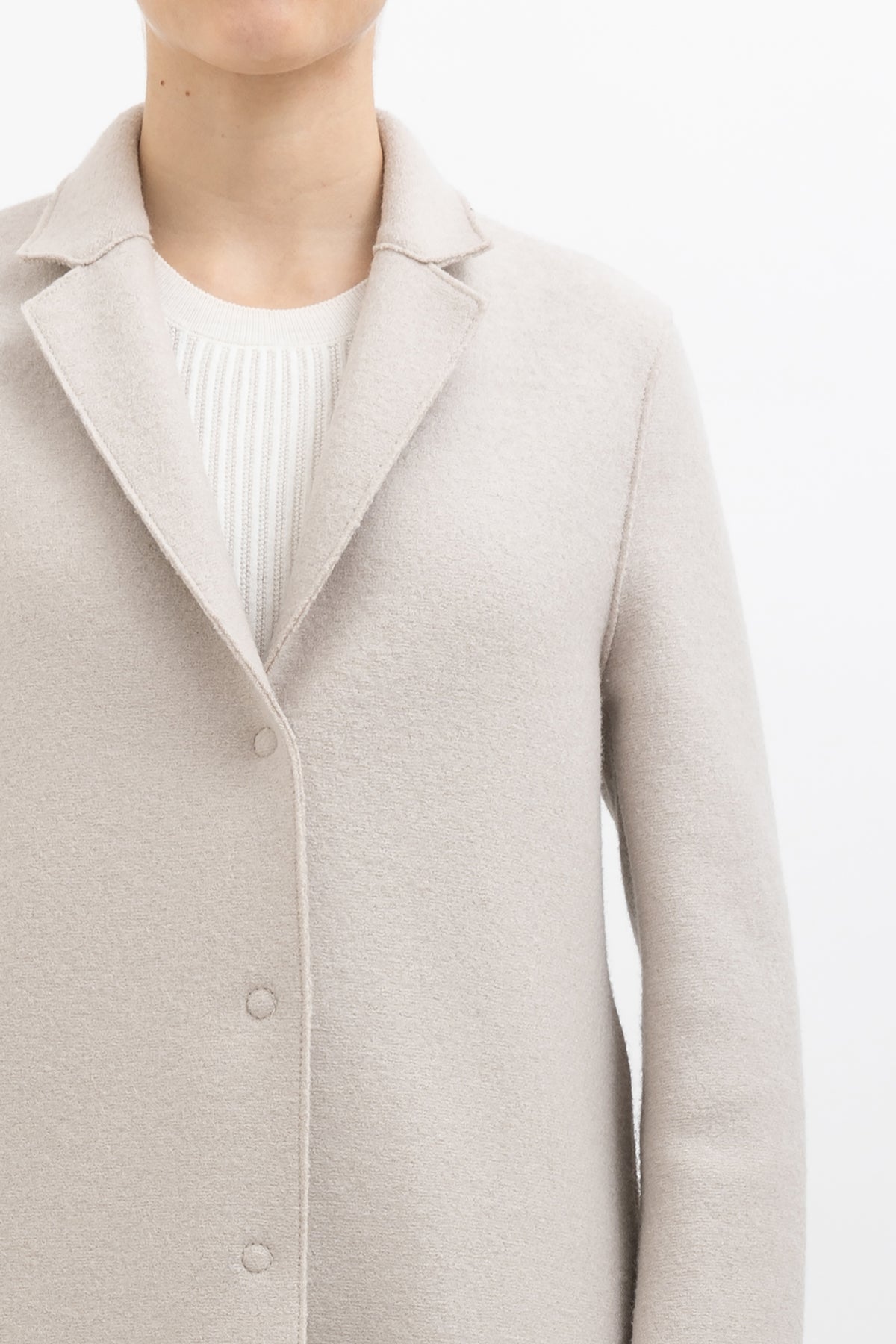 Cocoon Pressed Wool Coat