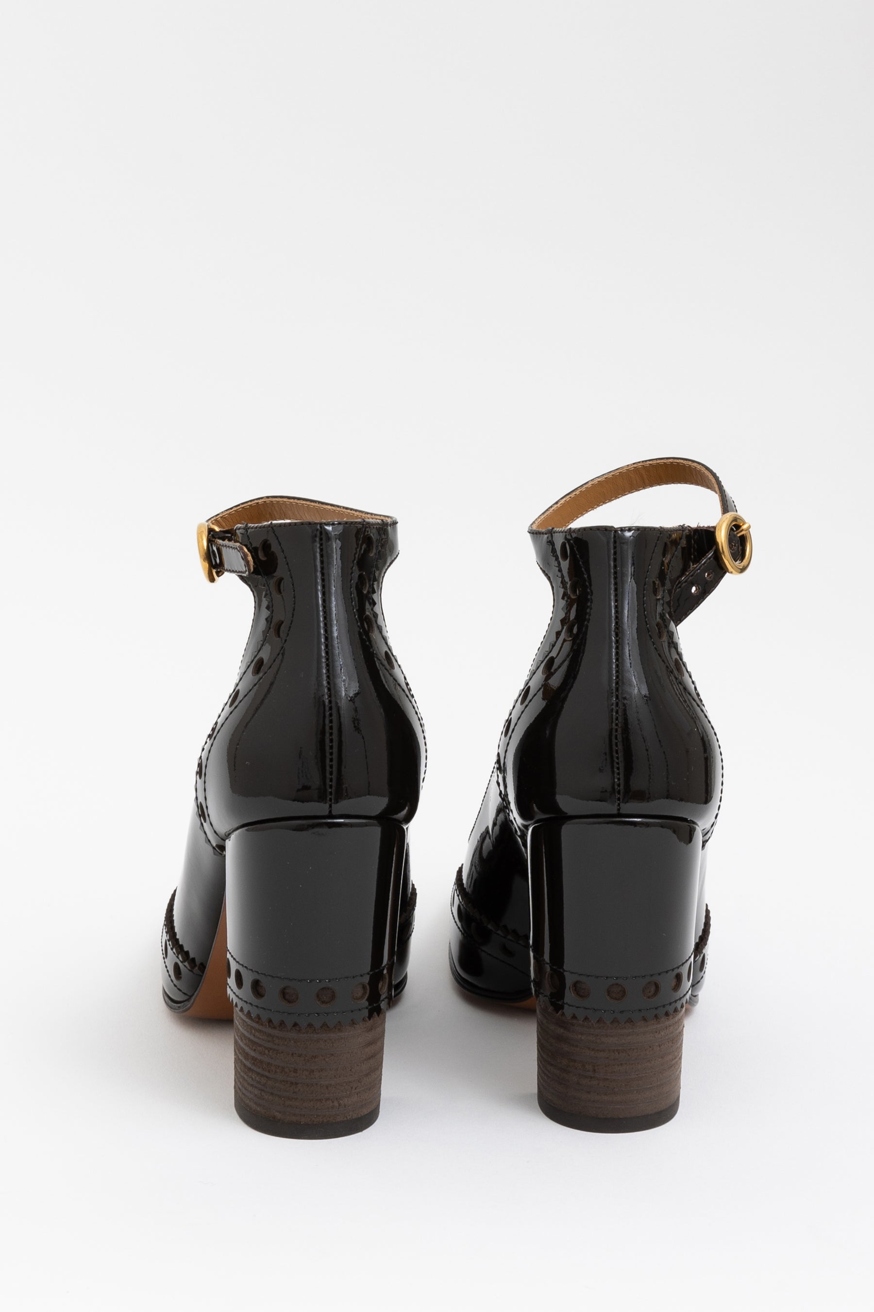Patent Brogue Heels