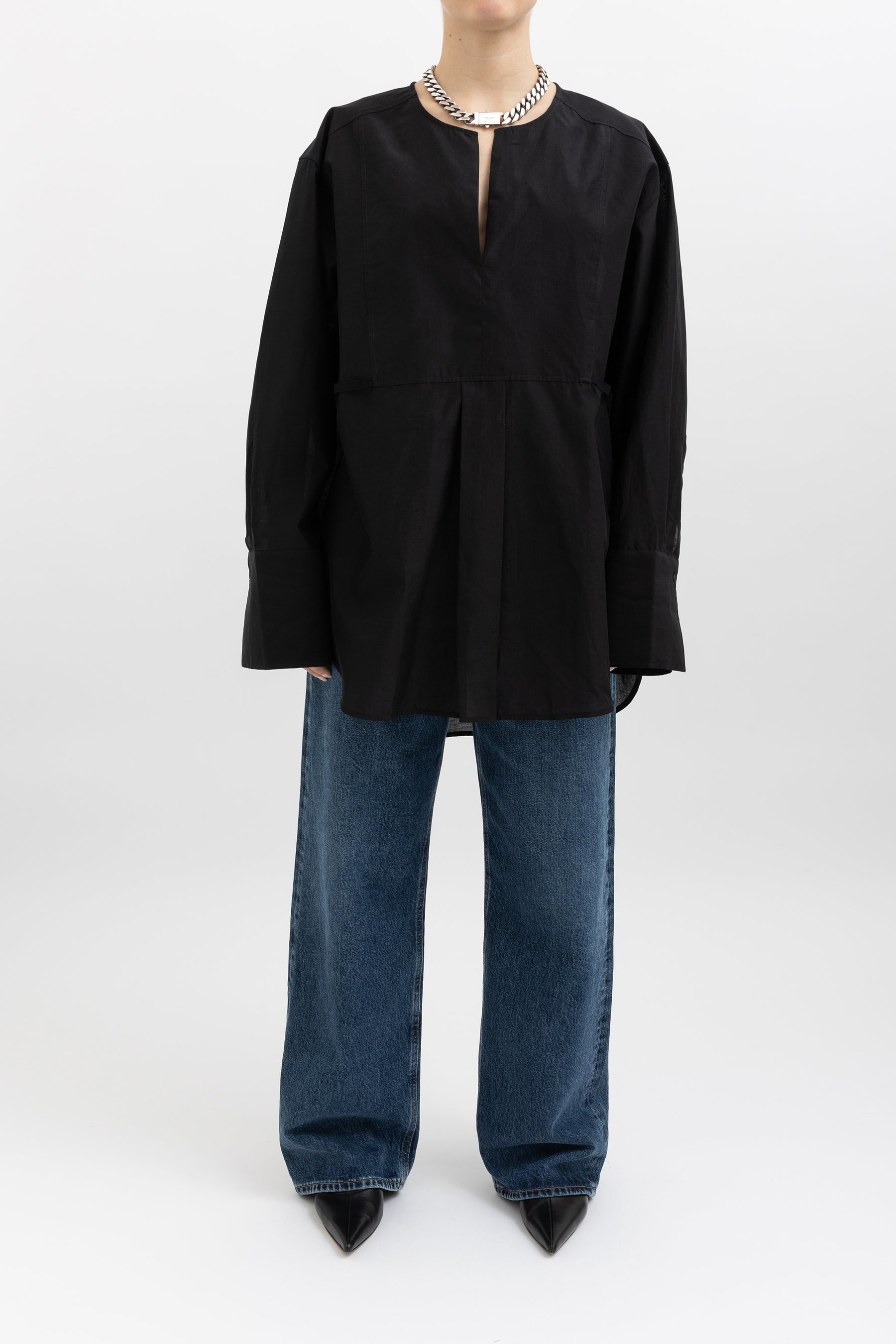 Plain Bib Pullover Shirt