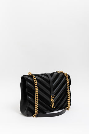 Chevron Suede and Leather College Bag