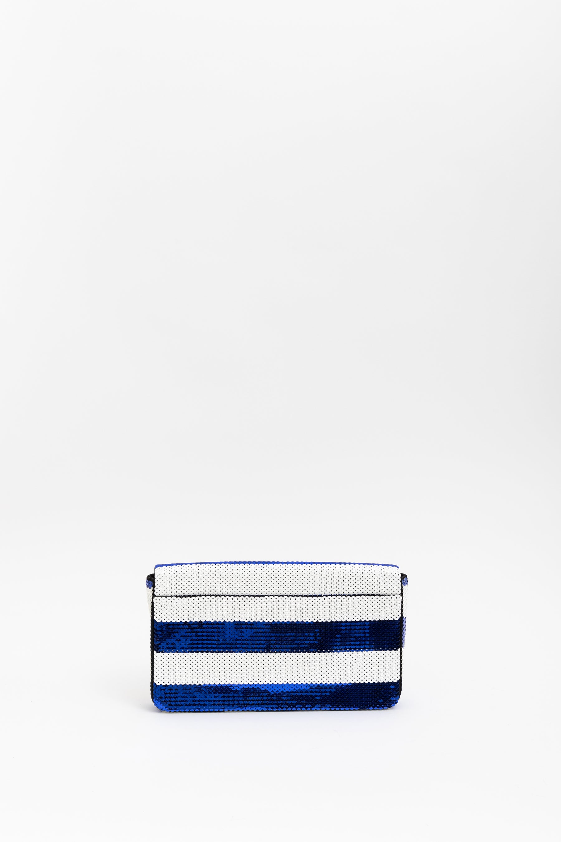 Sequinned Stripe Clutch Bag