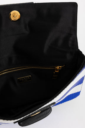 Sequinned Stripe Clutch Bag