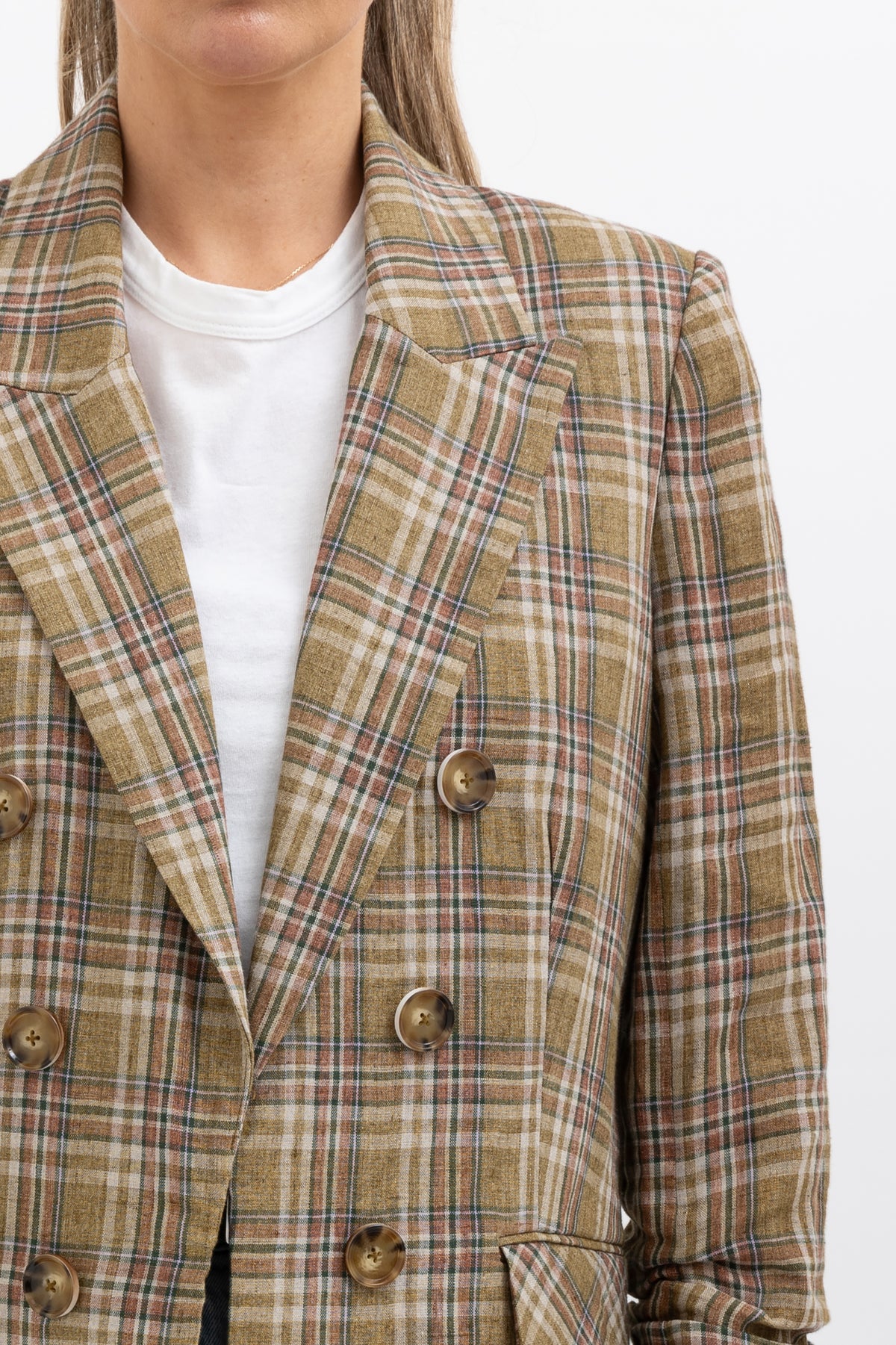 Linen Plaid Blazer