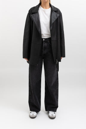 Belted Leather Jacket
