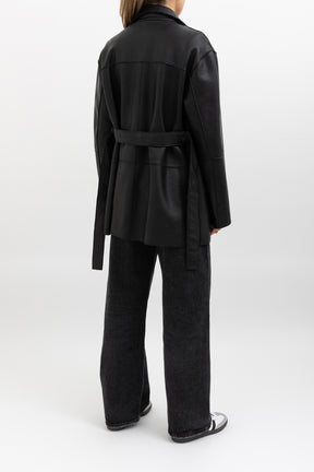 Belted Leather Jacket