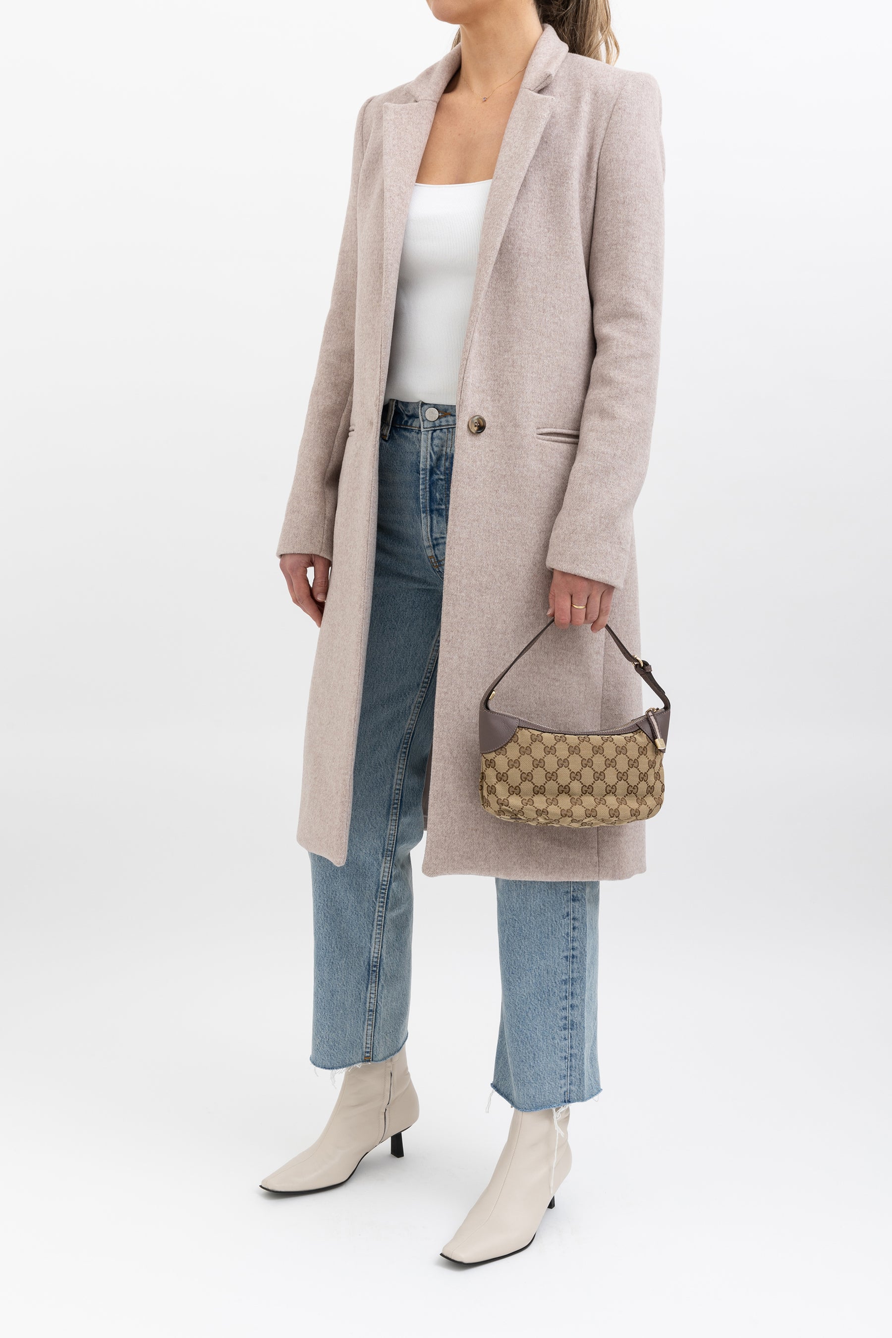 Wool Blend Single Breasted Coat