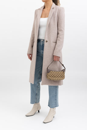 Wool Blend Single Breasted Coat