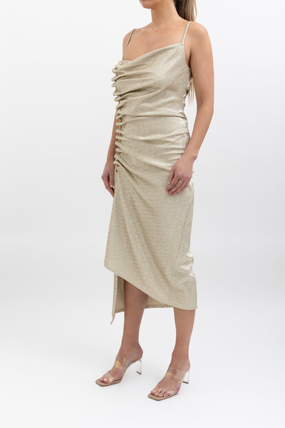 Lurex Gathered Dress