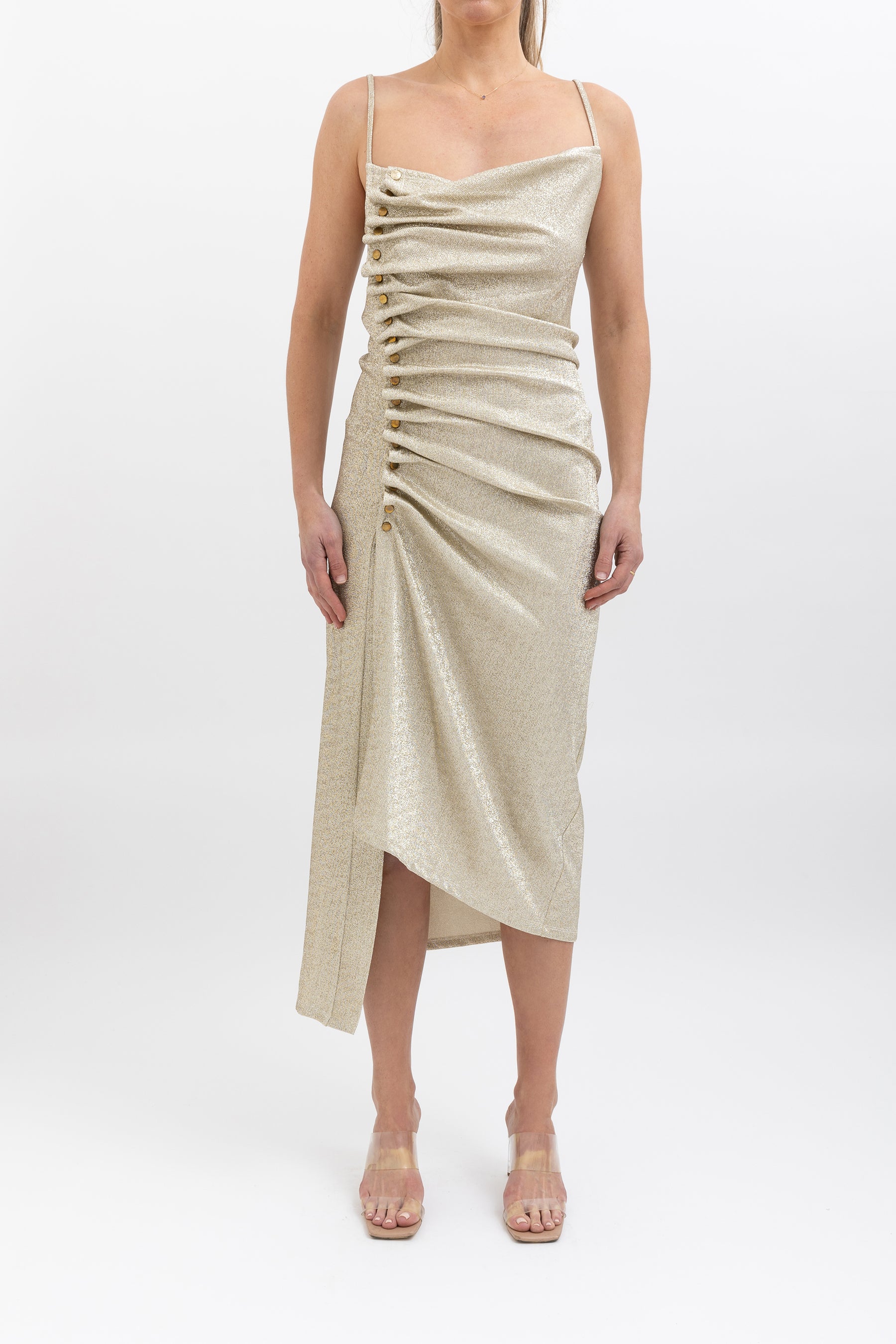 Lurex Gathered Dress